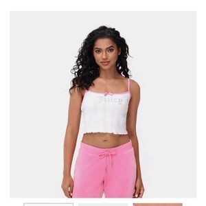 Juicy Couture Pink and White Tank Top